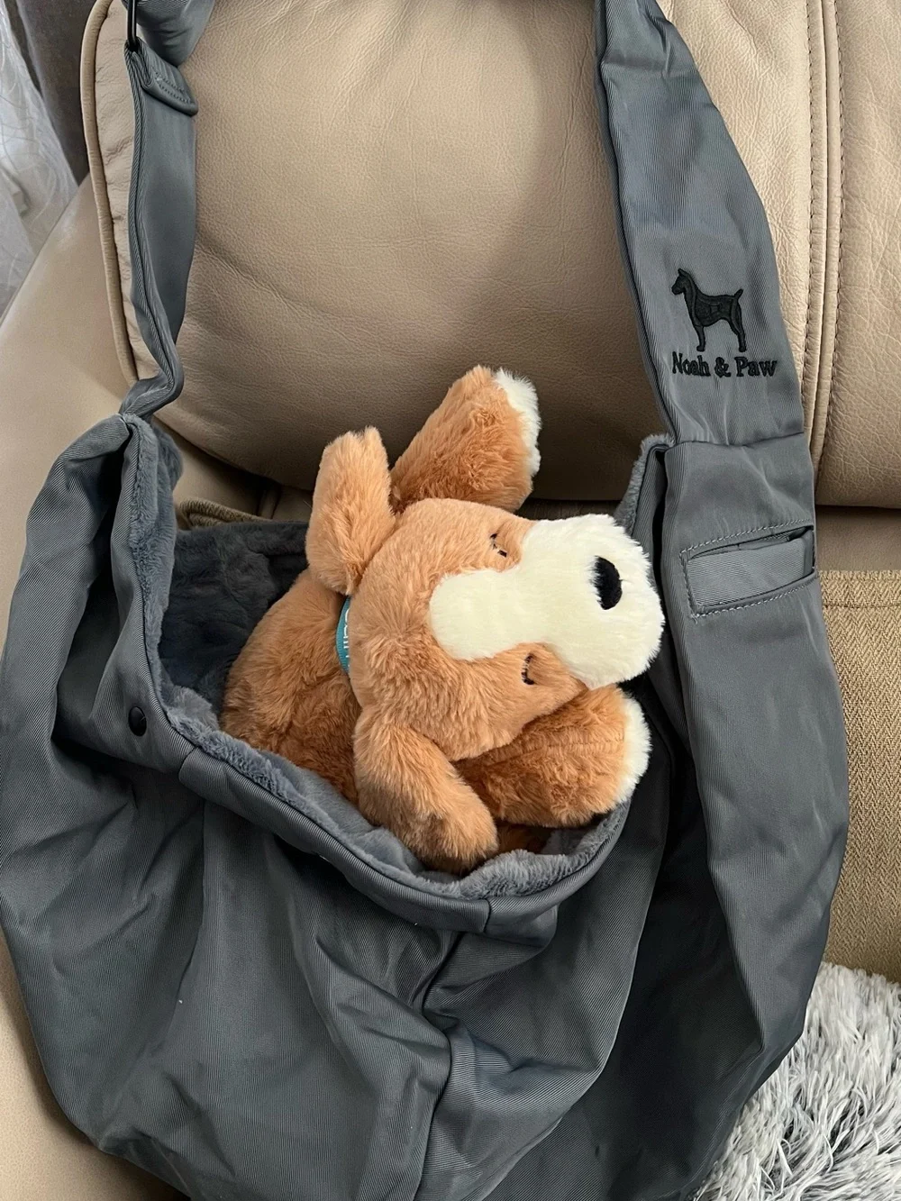 Gray Dog Sling Carrier — Hands-Free Pet Travel